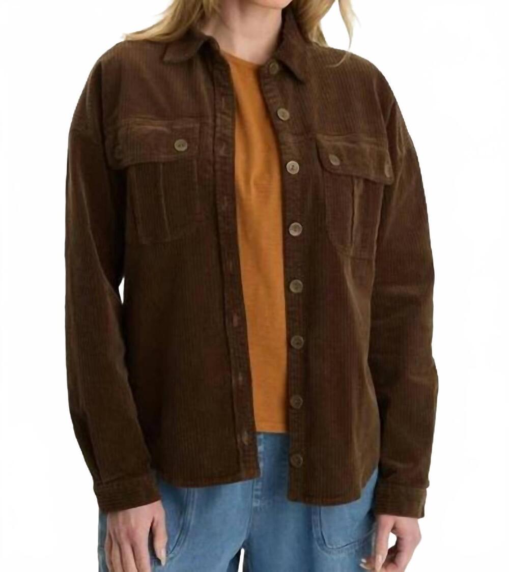 NEW XCVI smithson corduroy shacket in cedar glen